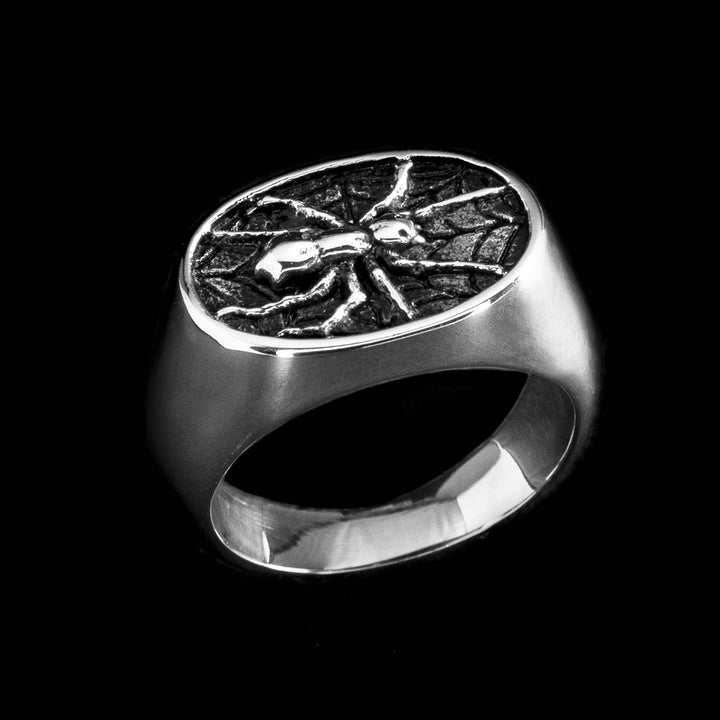 Spider Signet Ring by Personal Fears in stainless steel