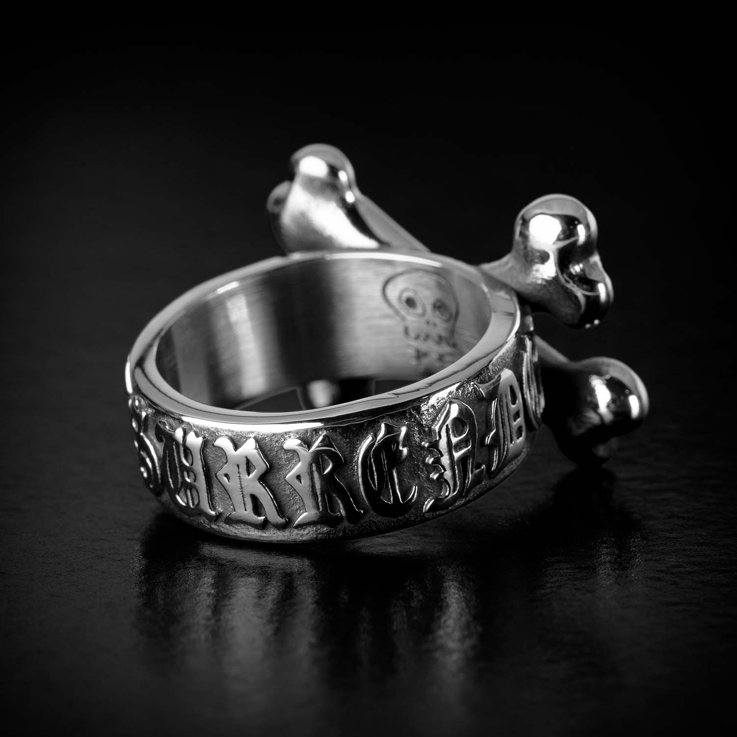 Never Surrender Crossbone Ring - Stainless Steel Rings Personal Fears Personal Fears Never Surrender Ring | Steel Cross Bone Ring | Men's Rings