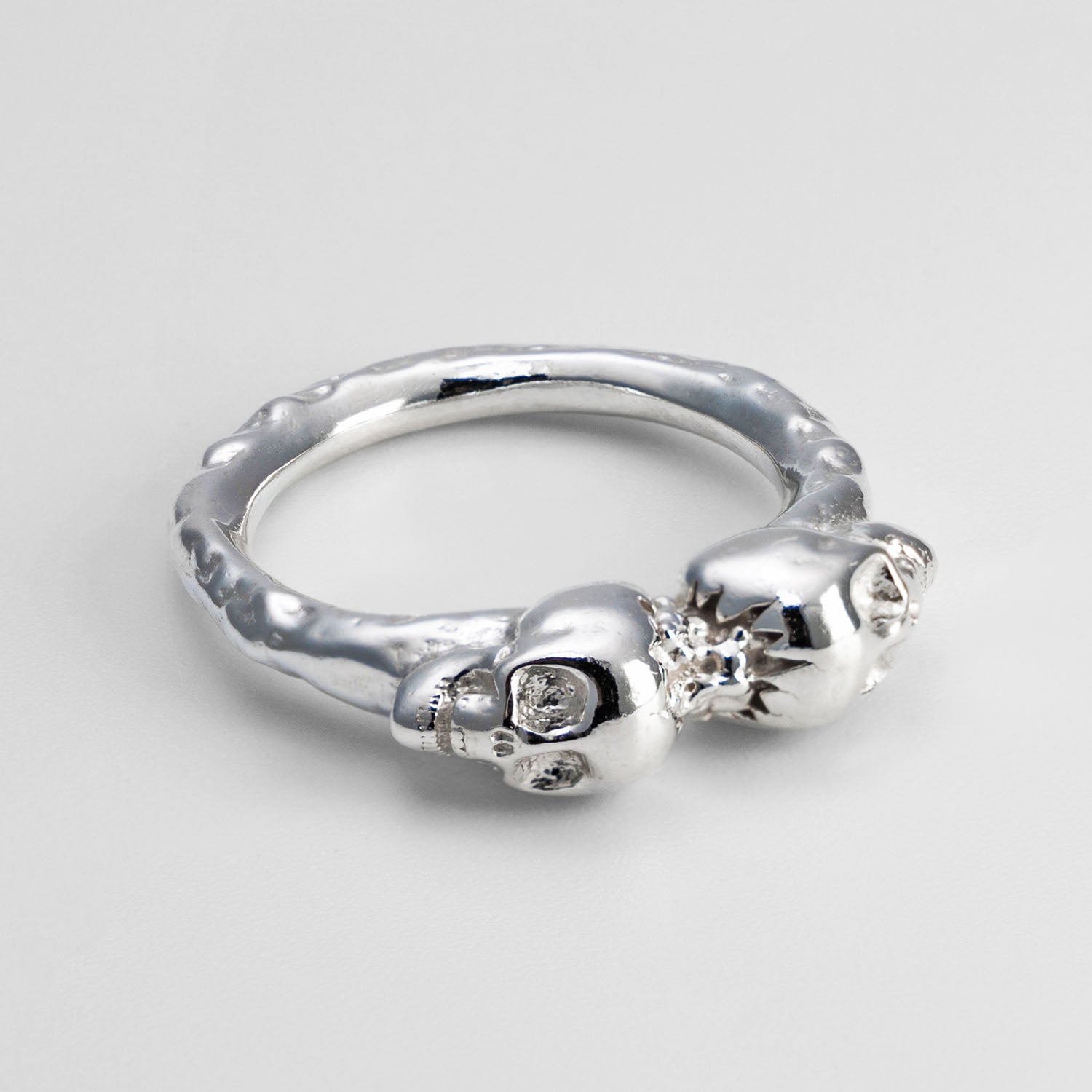 Shared Thoughts Ring - Sterling Silver Rings FEARS 925 Personal Fears Shared Thoughts Ring | Skull and Brains Ring | Men's Luxury Rings