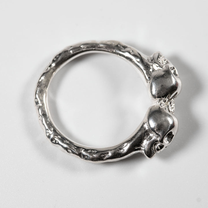 Side View of Personal Fears Shared Thoughts Ring In Sterling Silver 